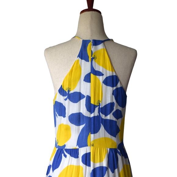 Lemon Print Halter Midi Dress – Size 4 - Picture 6 of 6